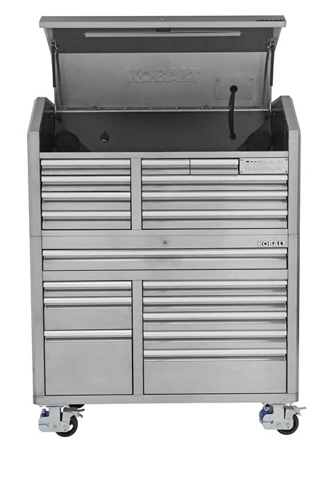 kobalt 41-in x 41-in 11-drawer ball-bearing steel tool cabinet white|kobalt 41 inch tool cabinet.